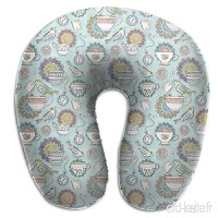 Travel Pillow Afternoon Tea Bird Scale Memory Foam U Neck Pillow for Lightweight Support in Airplane Car Train Bus - B07V9MN7JF